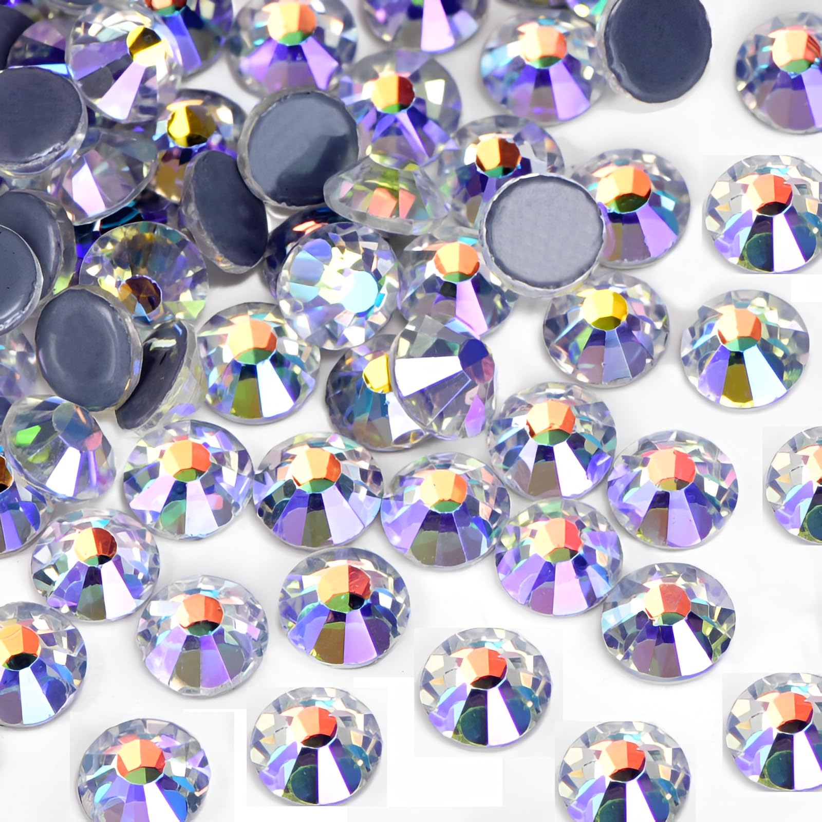 Jollin 2880pcs Hotfix Crystal Flatback Rhinestones Glass Diamantes Gems for Crafting Art Crafts Decorations Clothes Shoes 3.2mm SS12 Starry Sky