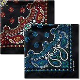 XueMeiHom Cotton Bandanas for Men and Women，22 x 22 Inches Bandana Pack | New Paisley Pattern Bandana ，Soft Large Bandana