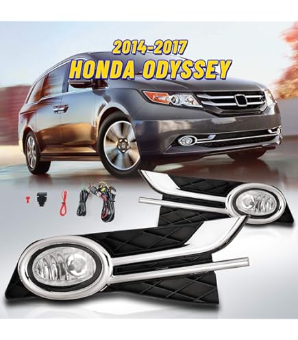 Juego De 4 Luces Antiniebla Para Honda Odyssey 2018-2020 - Incluye ópticas Y Bezeles Negros - Para LX, EX, EXL