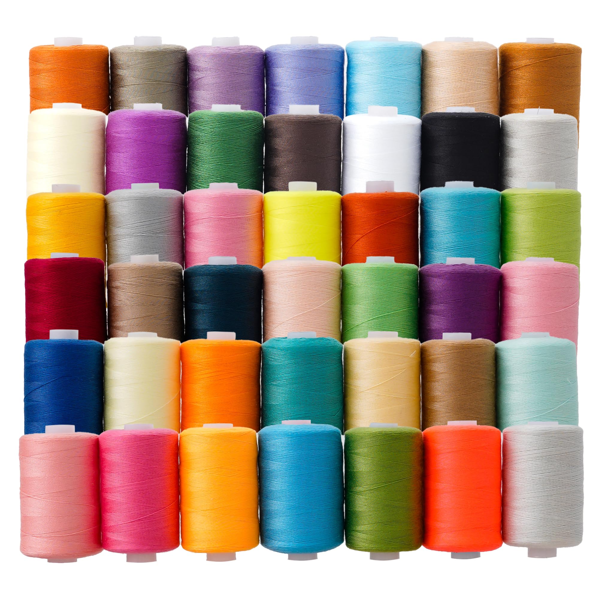 LRDCREEE All Purpose Sewing Thread Kit 42 Colors Polyester Sewing Machine Thread Assortment 1000 Yards Each Spool for Hand Stitching, Quilting and DIY Use