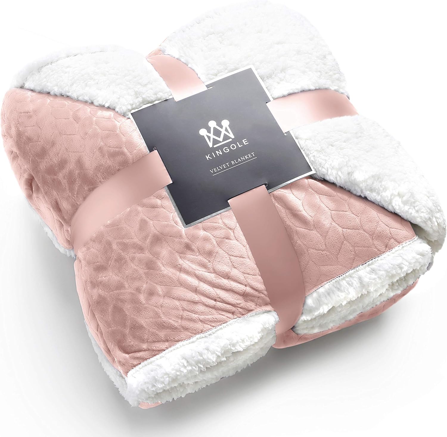 Kingole DoubleLayer Reversible Luxury Sherpa Blanket