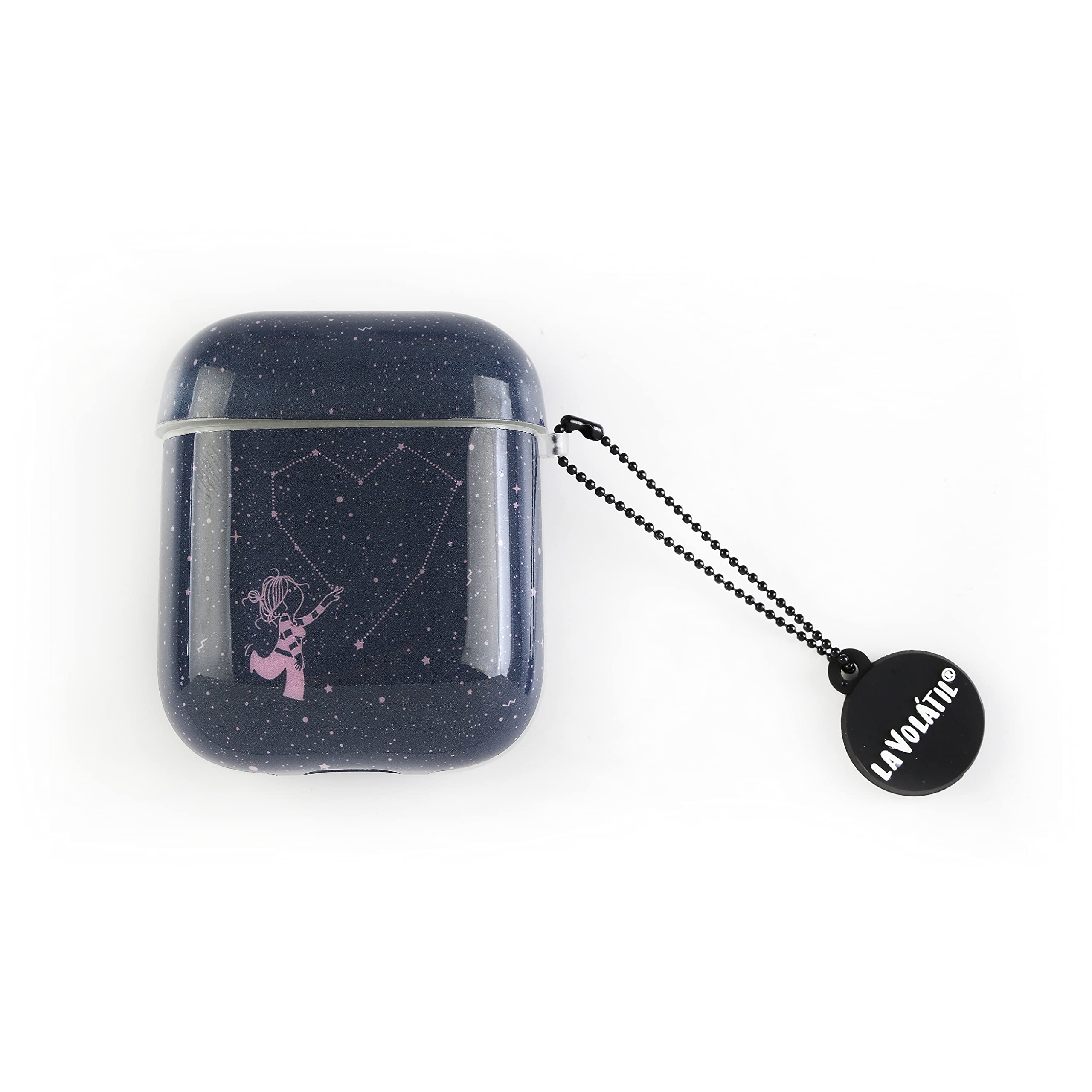 Slim TPU glossy case with La Volátil Stars design for Apple Airpods. Compatible with Airpods 1 & 2.