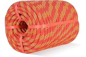 Shanshanshop 1/2 Inch 150Ft Tree Rope， Arborist Rope，Climbing Rope for Adults，Tree Climbing Rope，Tree Rope，Static Rope（red）