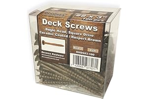 #8 x 3" Deck Screws | Square Drive | Bugle Head | Brown Ruspert | 100pcs Box