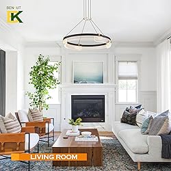 Benkut Modern LED Pendant Light Dimmable Black LED