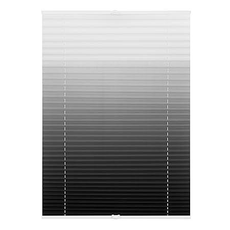 Lichtblick Plissee Klemmfix, 70 cm x 130 cm (B x L) in Grau mit Farbverlauf, ohne Bohren, Sicht- und Sonnenschutz, lichtdurch