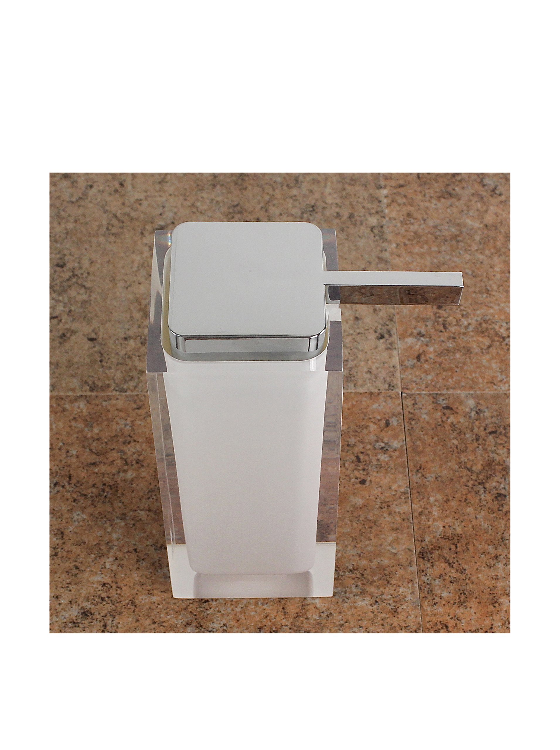 Gedy Rainbow Square Countertop Soap Dispenser, White