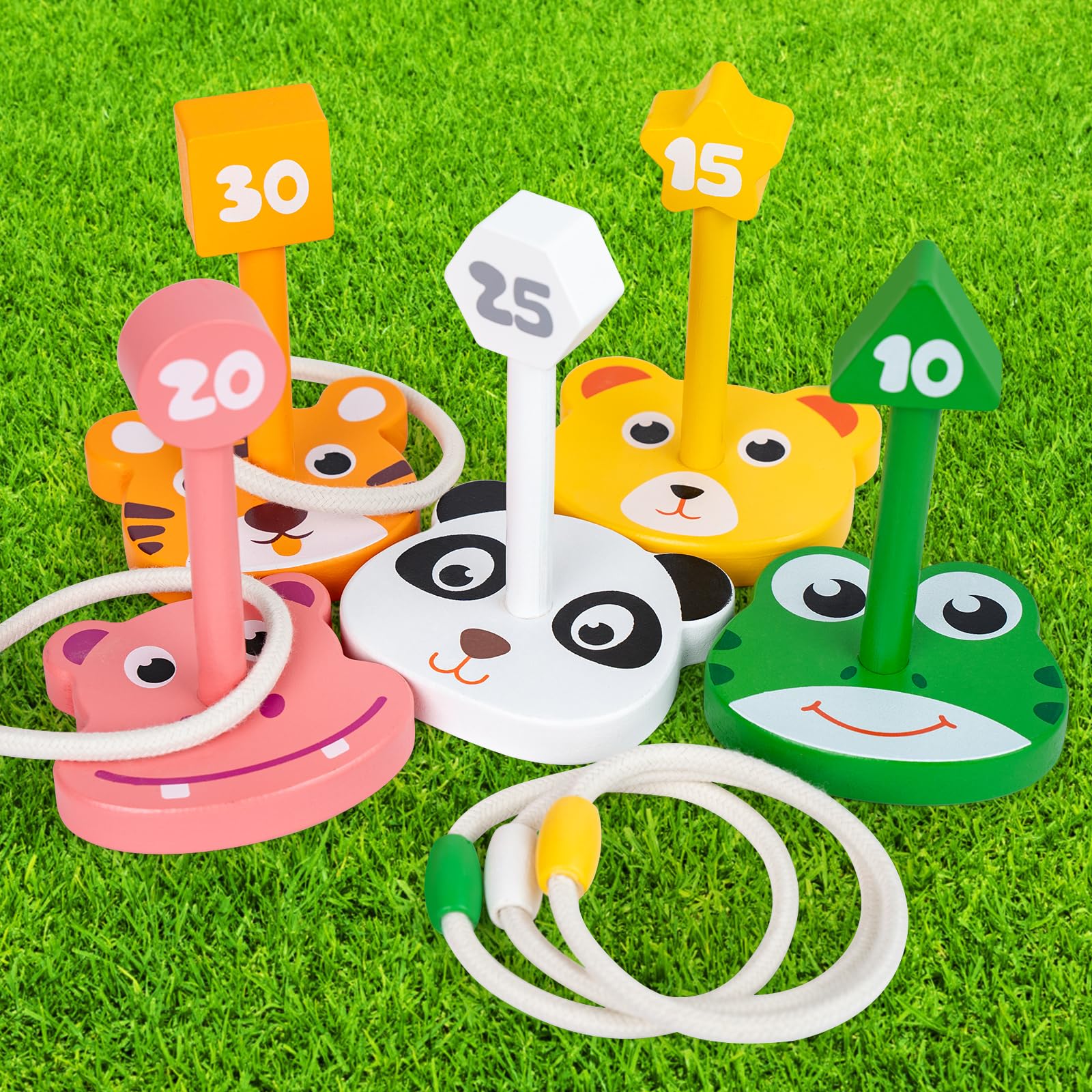 Photo 1 of Wooden Ring Toss Game Set, Animal Ring Toss Game Toys, Fun Indoor & Outdoor Yard Game for Kids Adults - Lawn and Backyard Game for Family Birthday Party Easter Festivals Summer Beach Fun Activities