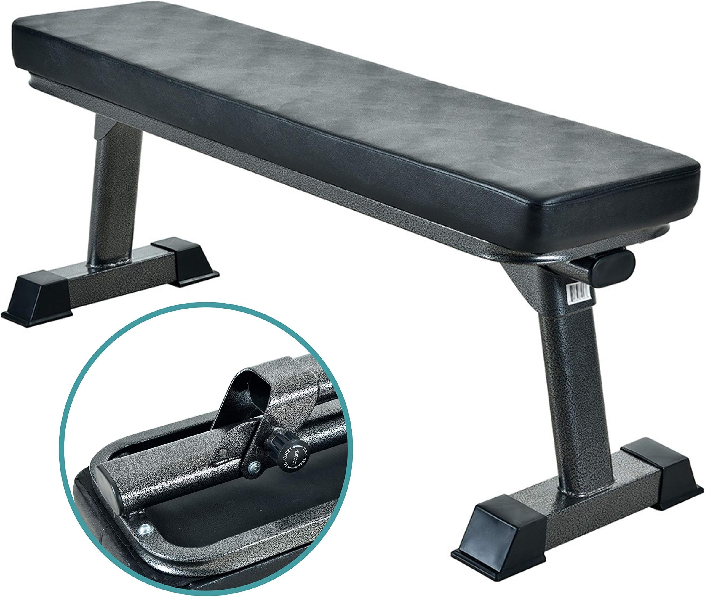 Finer Form Gym Quality Foldable Flat Bench for Multi-Purpose Weight Training and Ab Exercises
