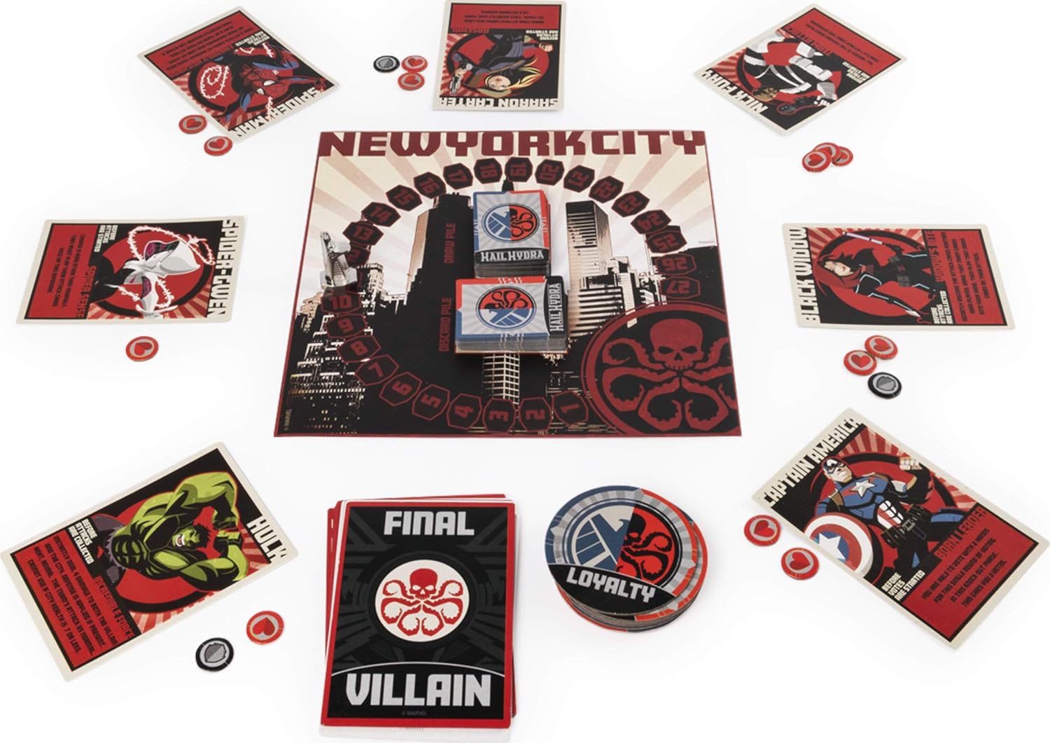 Spin Master Marvel: Hail Hydra Board Game - 5-8 Players, Ages 14+, Black - Image 3