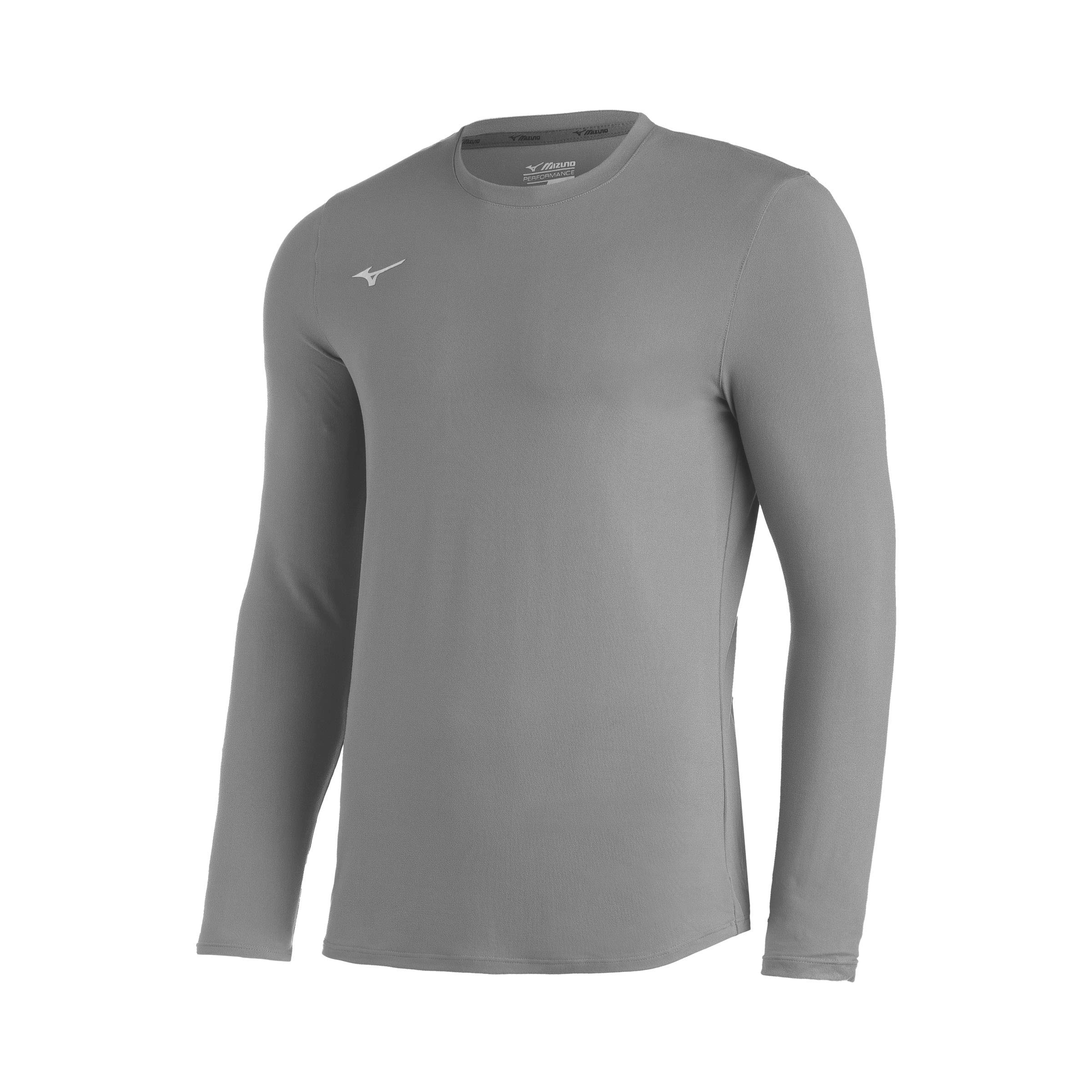 Mizuno Youth Comp Diamond Long sleeve Crew, Grey, X-Large