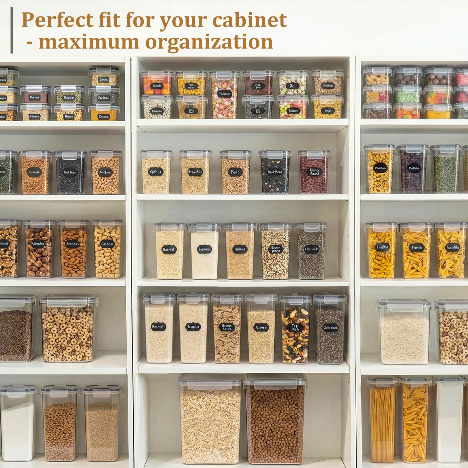 GoMaihe 6er Set Vorratsdosen mit Deckel Luftdichte: Vorratsbehälter mit Deckel 2800ml | Luftdichte Aufbewahrungbox Küche von Spaghetti, Nudeln, Mehl und Zucker | BPA-FREI | Spülmaschinenfest 2