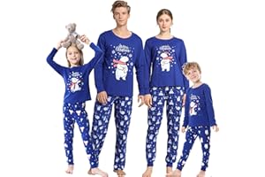 Vopmocld Christmas Family Matching Pajama Red Holiday Pjs Sets Cotton Sleepwear