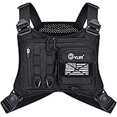 CVLIFE Outdoor Chest Bag for Men, Tactical Chest Pack, Adjustable Running Vest Bag, Lightweight Anti-theft EDC Rig for Hiking