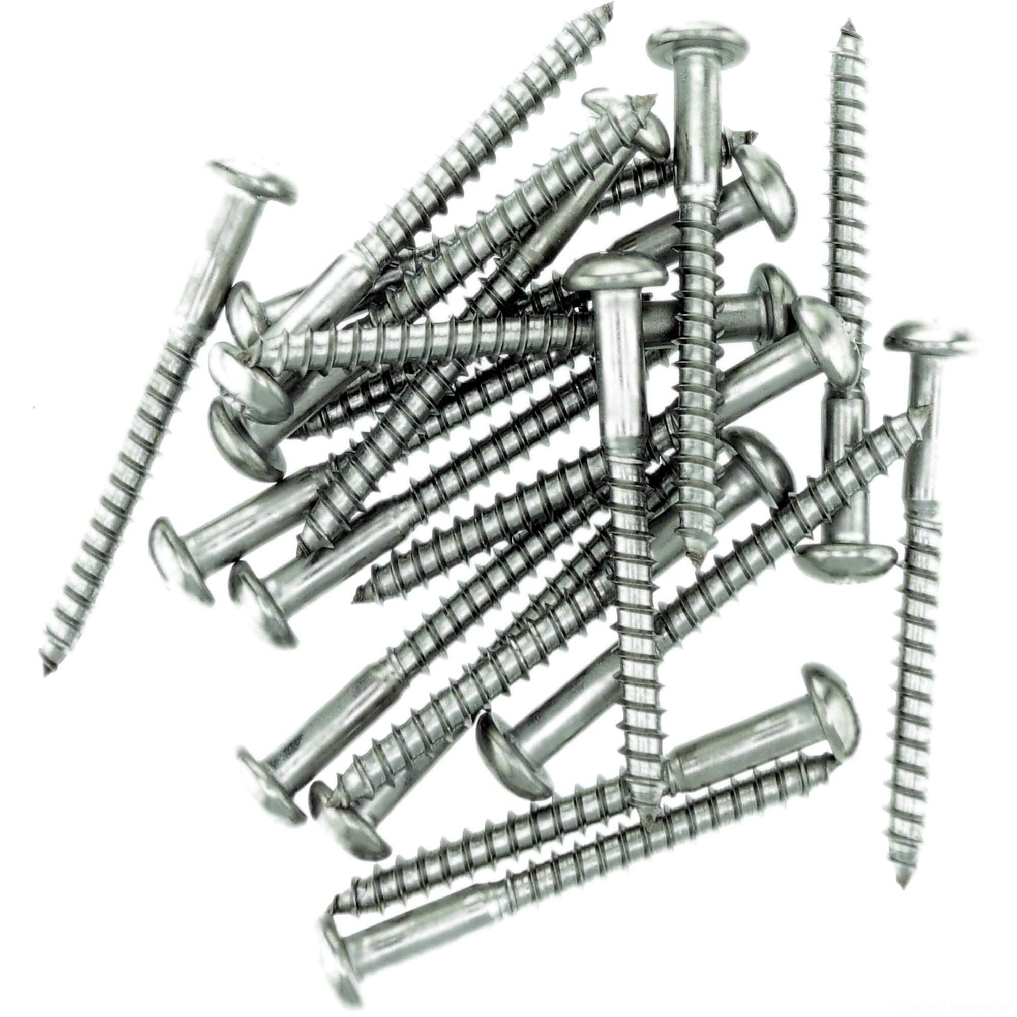 No.6 x 1.18 (3.5mm x 30mm) Pozi Pan Wood Screw - Stainless Steel (A2) (Pack of 20)