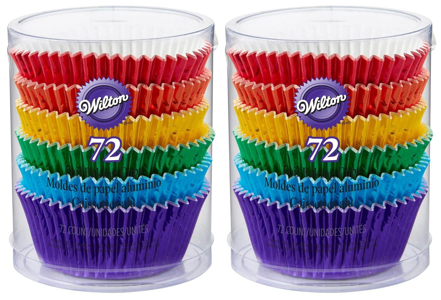 2-Pack - Wilton 415-5172 - 72 ct/pack - Rainbow Cupcake Liners