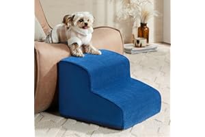 LNSSFFER Dog Stairs for Small Dogs, 2-Steps Dog Ramp for Couch, Pet Stairs with Highly Supportive Foam and Non-Slip Bottom, Dog Steps for Cat and Doggie, Blue