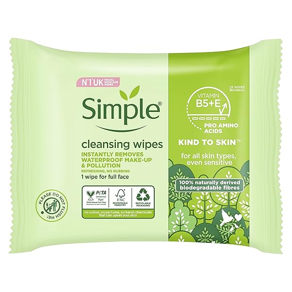 KIND TO SKIN CLEANSING FACE WIPES UK’S #1 FACIAL SKIN CARE BRAND* FOR SENSITIVE SKIN 6X 25 PACK