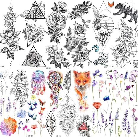 Coktak 6 Feuilles Grande Fleur 3d Rose Autocollants De