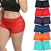 Wemoven Women's Underwear Regular & Plus Size Panties Sexy Lace Boyshort Hipster Cheeky Panty