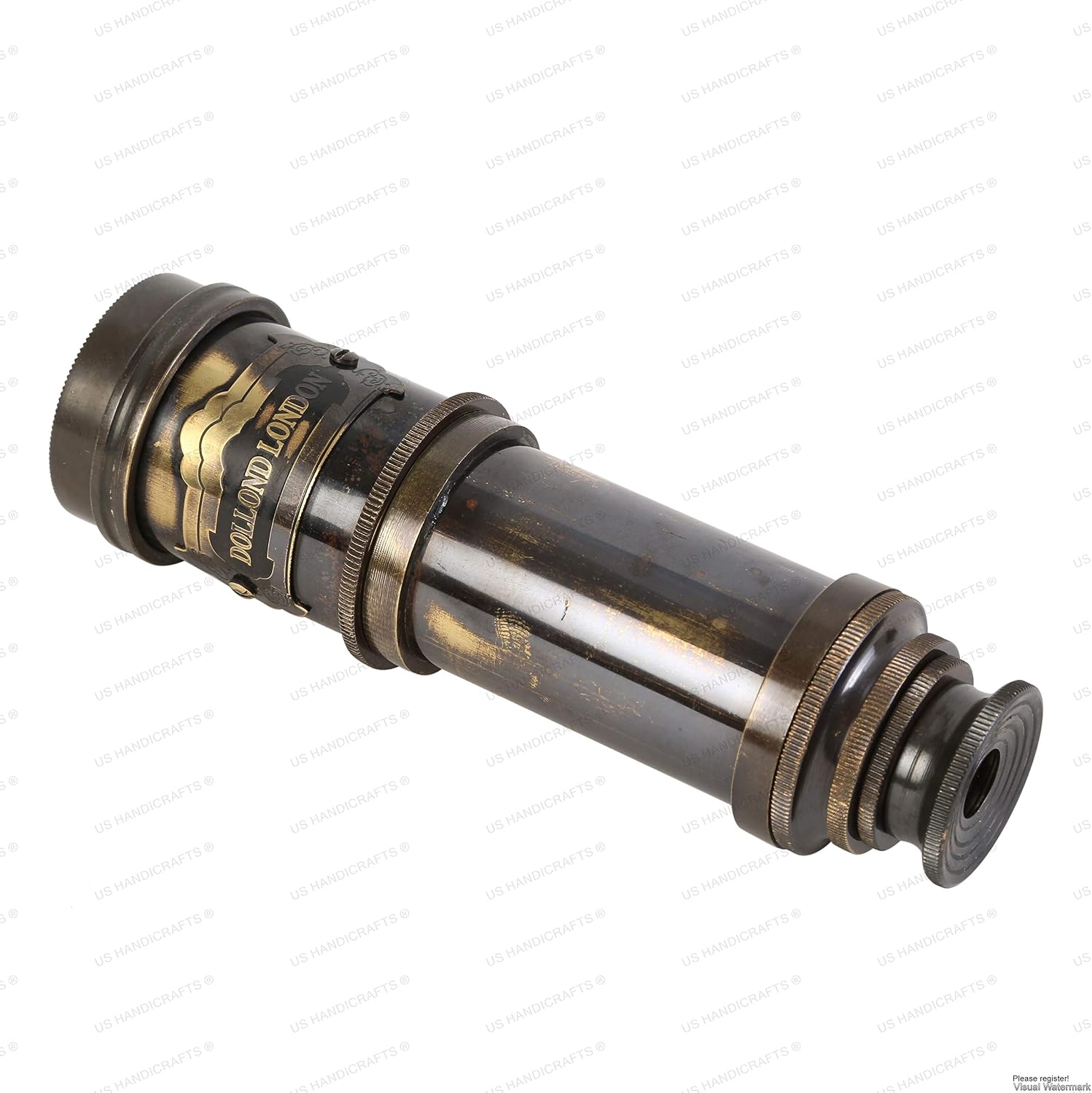 US HANDICRAFTS Vintage Nautical Handheld Brass Telescope With Wood Box - Nautical Captain Spyglass Telescope - Image 5