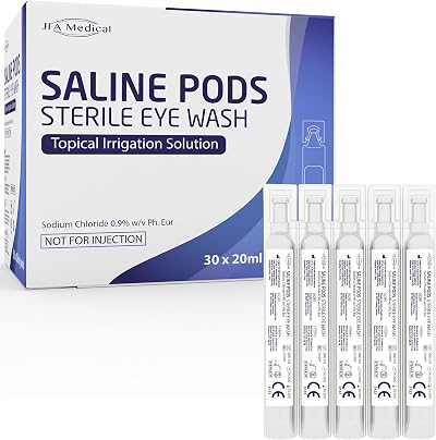 JFA Medical Sterile Saline Eye Wash Pods 20ml Box of 30
