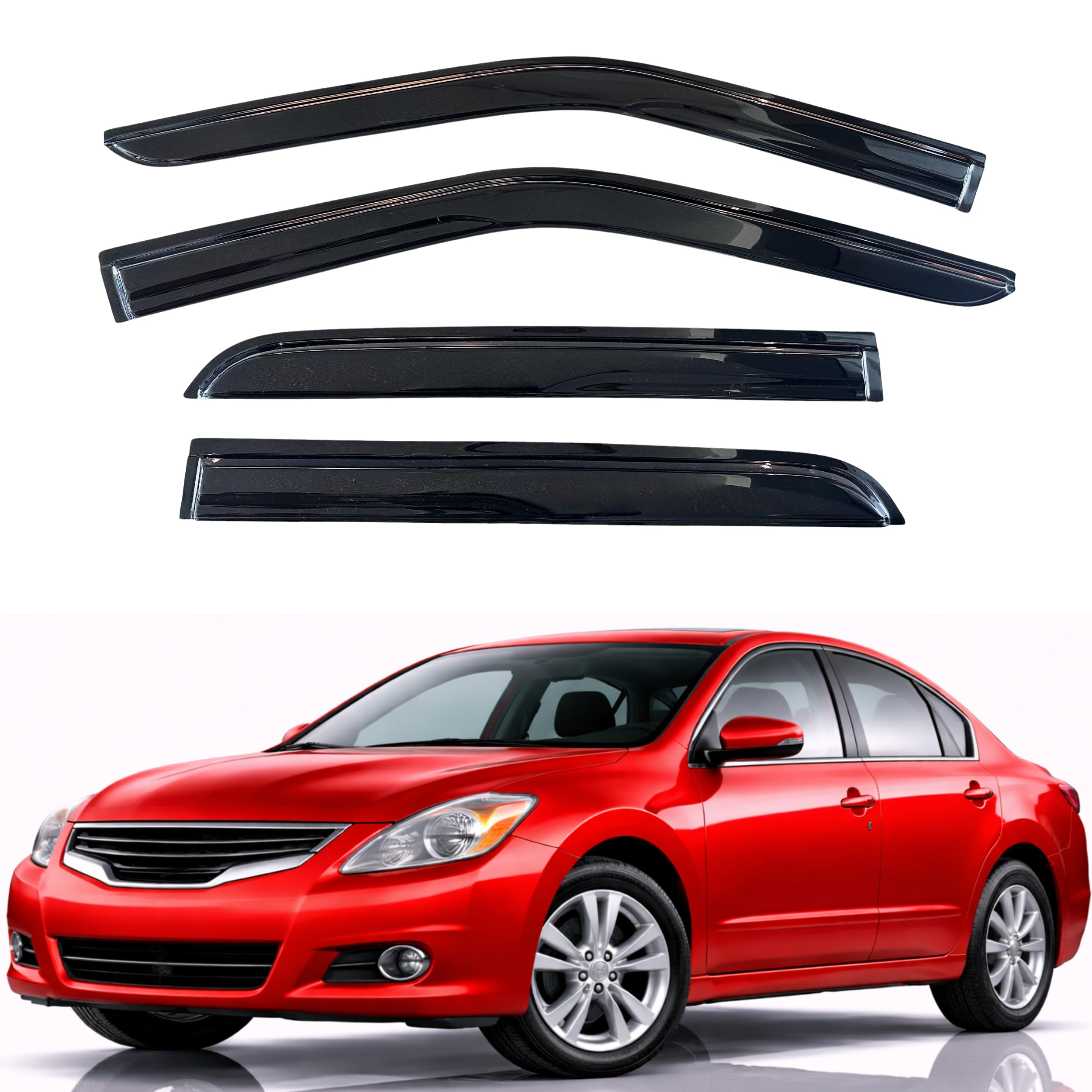Photo 1 of ** 2 ONLY**KPY Rain Guards Fit for 2007-2012 Nissan Altima, Out-Channel Window Visors Vent Wind Deflectors 4PC, Car Accessories for 07-12 Altima