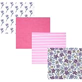 Hudson Baby Unisex Baby Cotton Polyester Flannel Receiving Blankets, Begonia Pink Floral, One Size