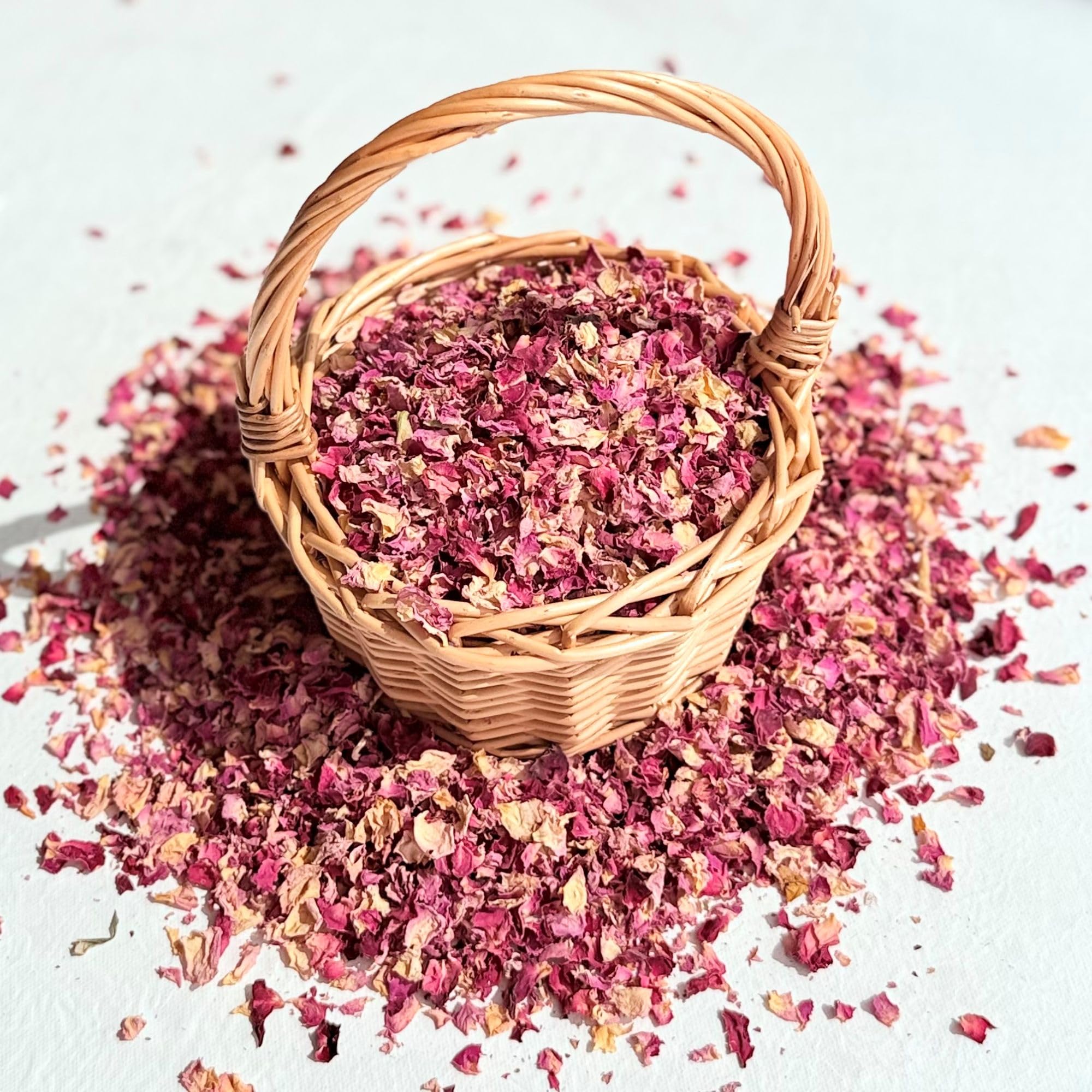 Natural Petal Confetti - 1 Litre -Vintage Pink & Burgundy Red Rose Wedding Confetti - Biodegradable (58)