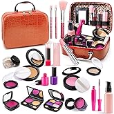 Kids Makeup Kit for Girls - Pretend Play Makeup Set with Bag, Makeup Set Toy for Little Girls,Beautiful Christmas Birthday Gift for Kids Age 3+ (No Real Makeup)