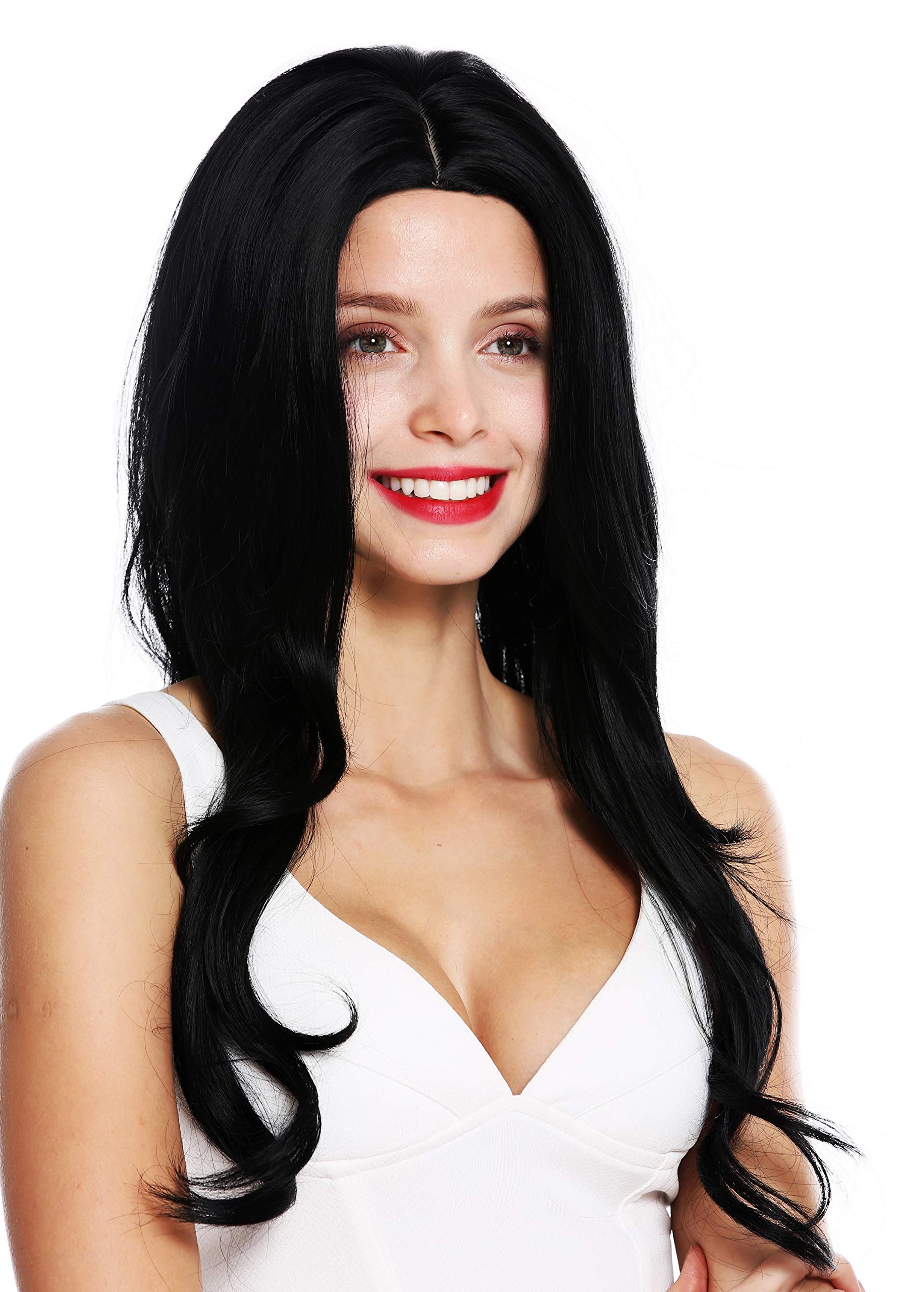 WIG ME UP - LC128-1 women's quality wig long slightly waved middle parting black