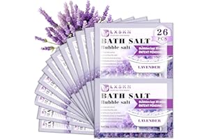 LXSKN Bath Salts - 26 PCS Bubble Salt - Individually Packaged Bathing Alternative to Epsom Salt Relieves Muscle Pain Bubble B