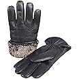 Zavelio Men's Premium Shearling Sheepskin Fur Lined Leather Gloves