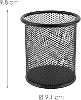 D.RECT Metal Pen Holder Round Wire Mesh Black 85 mm Office Organizer view 5