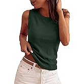 PRETTYGARDEN Sleeveless Sweater Tops for Women 2026 Summer Dressy Ribbed Tank Tops Spring Business Casual Work Shirts Blouses