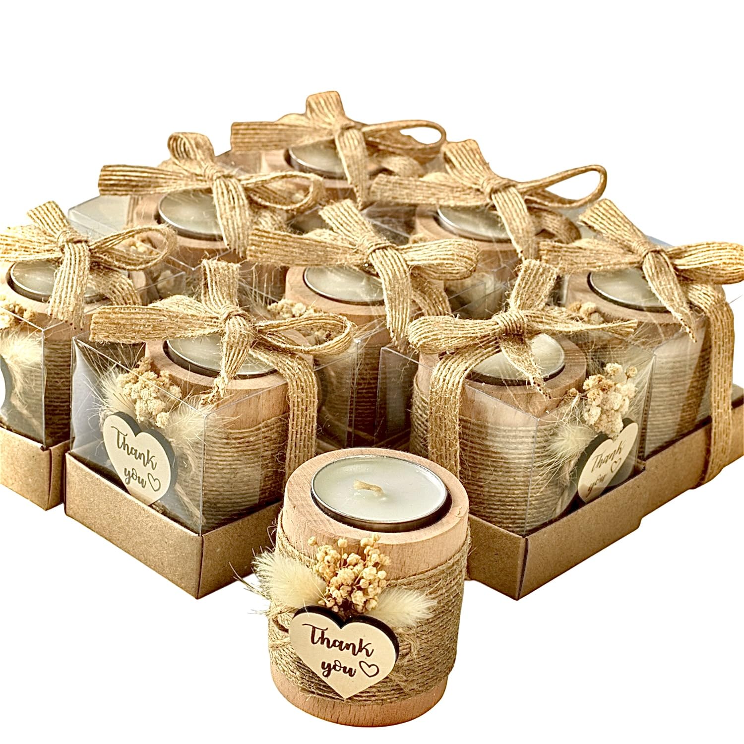 Photo 1 of 10 Pack Tealight Candle Holders Wedding Favors for Guests - Return Gifts Bridal Shower, Party Favors Adults for Guest, Thank You Gifts - Decorative for Table Centerpiece
