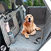 Hanjo Pets Car Dog Cover Back Seat - Car Hammock for Dogs Waterproof - Dog Car Seat Cover for Backseat with Mesh Window Multi