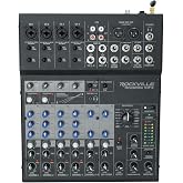 Rockville ROCKMIX 10FX 10 Channel USB Interface Mixer with 2-Way Bluetooth | 16 DSP Effects, 48V Phantom Power, Compressor, 3-Band EQ, Bluetooth 5.0, XLR Outputs, Steel Construction, Vocal Canceler