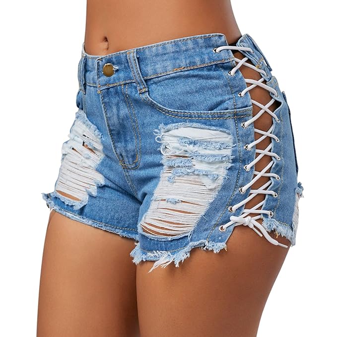 womens black distressed jean shorts