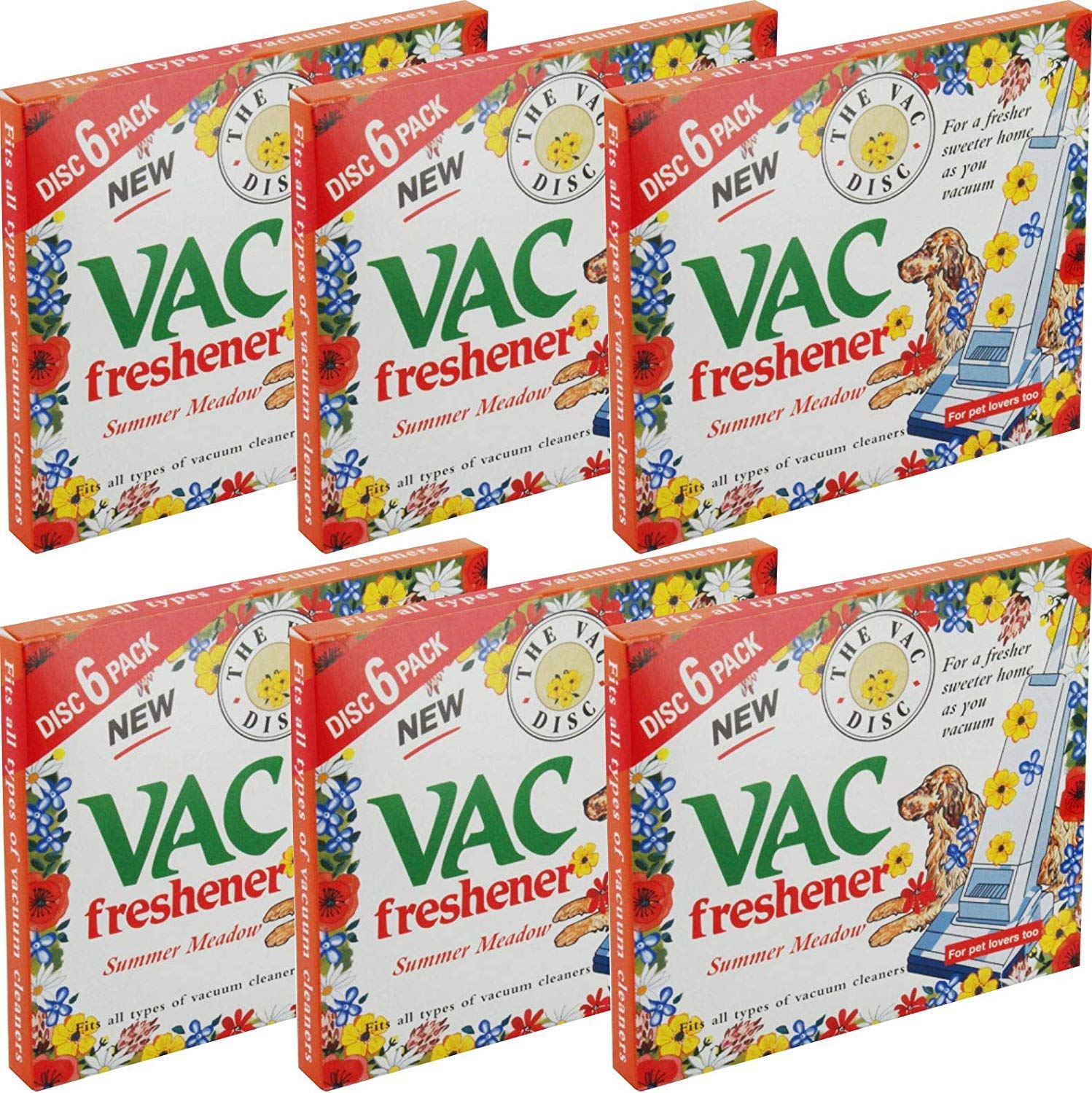 6 x Packs of New Vac Disc Freshener for All Vacuum Cleaners 36 Fresheners