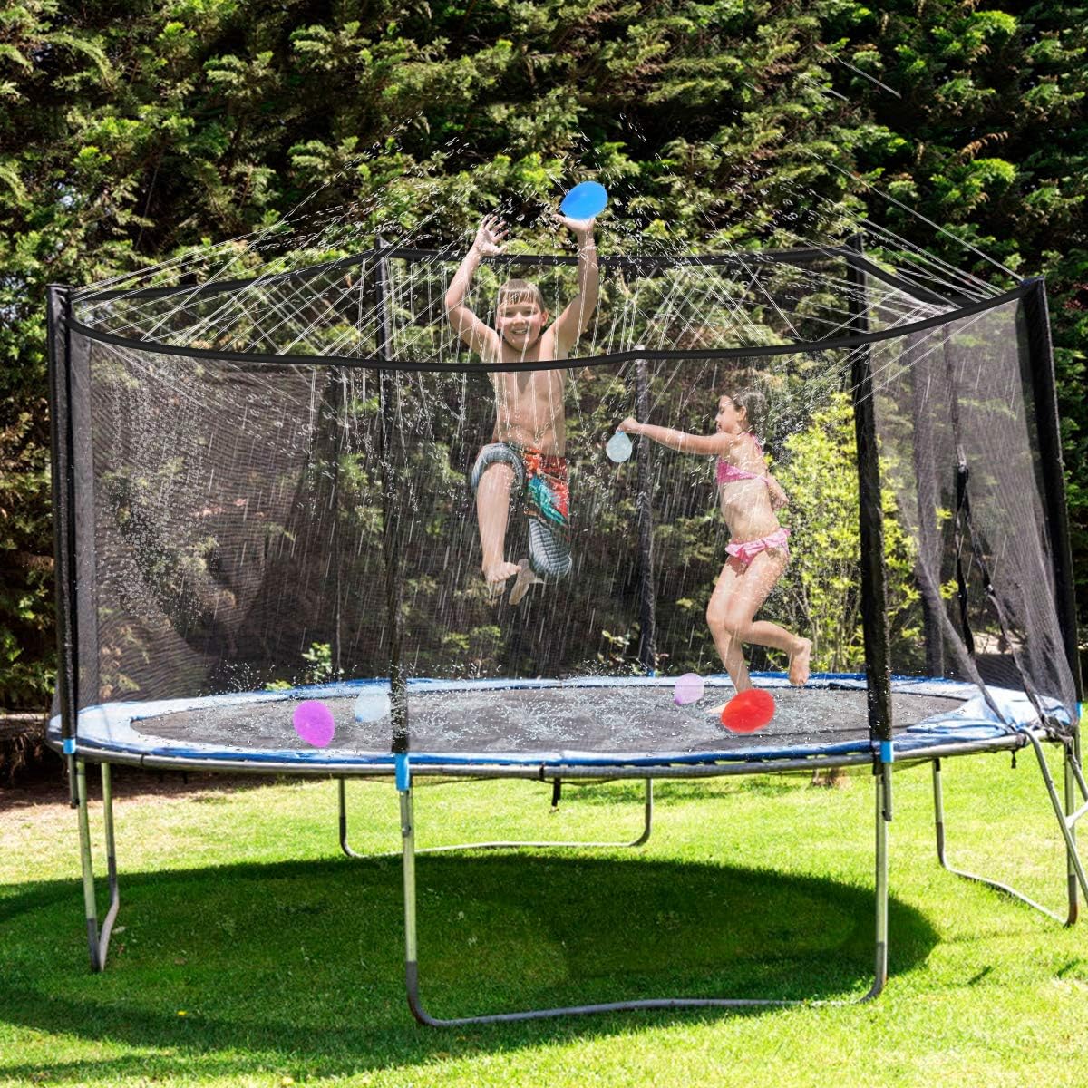 FancyWhoop Trampoline Sprinkler for Kids 10M/32.8ft Fun Summer Water ...