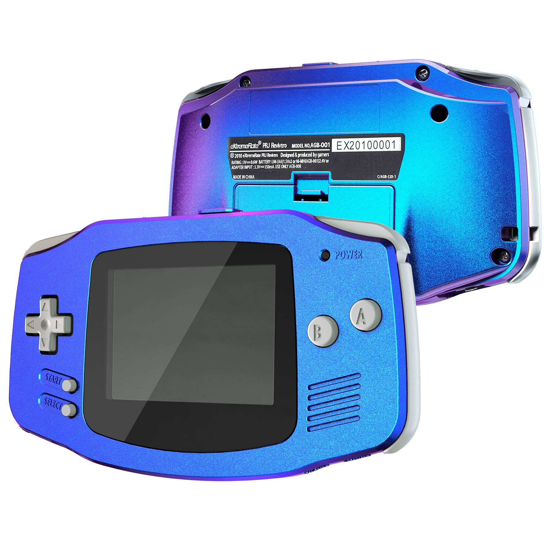 Photo 1 of IPS Ready Upgraded eXtremeRate Chameleon Purple Blue Replacement Shell Full Housing Cover Buttons for Gameboy Advance GBA - Compatible with Both IPS & Standard LCD - Console & IPS Screen NOT Included