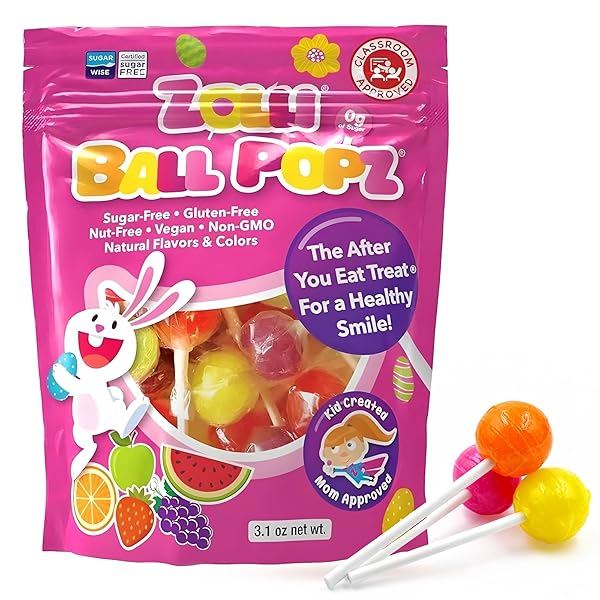 ZOLLIPOPS ZOLLI BALL POPZ LOLLIPOPS CLEAN TEETH, EASTER,...