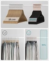 SONGMICS Velvet Hangers Set of 50; 0.6 cm Thick, 43.5 cm Long, Rose Gold/Black view 5