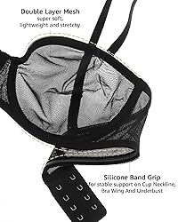 INLYRIC Women's Sheer Strapless Bras Mesh Sexy