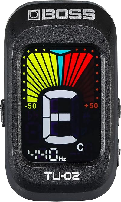 BOSS TU-02 Chromatic Clip-On Tuner for Guitar Bass Ukulele Battery Powered