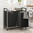 Kitstorack Laundry Basket Organizer, Laundry Hamper with Shelf & 2 Pull-Out Removable Bags, Dirty Clothes Hamper Organizer for Laundry Room Bathroom and Dorm, 2 x 11.8 gallons (44.5L)