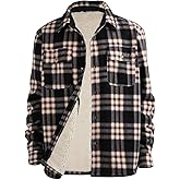 Gary Com Mens Flannel Jacket Sherpa Lined Plaid Heavyweight Fleece Shacket Casual Long Sleeve Warm Winter Outwear