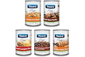 Thick-It Pureed Protein Variety Pack for Dysphagia (IDDSI), Digestible Swallowing Aid, Made with Real Ingredients, Simple-to-Use, 14 & 15 oz Cans (12 Pack)