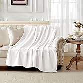 Joydeco 100% Cotton Muslin Throw Blanket for Couch Bed and Sofa, 4-Layer Lightweight and Breathable Soft Gauze Blanket for All Season, Luxury Throws Cotton Blanket Gift(White, 55"x75")